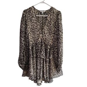 Shona Joy Mariposa Leopard Print Dress Size 6